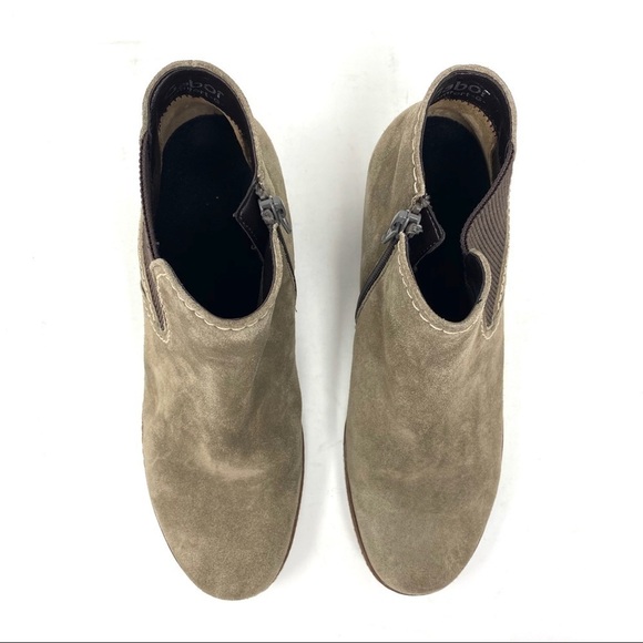 Gabor Lilia Chelsea suede beige heeled ankle boots - Picture 4 of 8